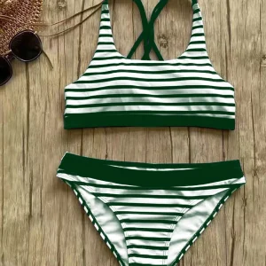 Maillot de bain brassière chic rayure