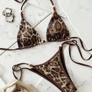 maillot de bain tanga léopard