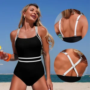 Maillot de bain 1 pèce ventre plat bretelles croisées