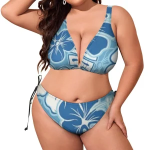 Maillot de bain bleu femme grande taille