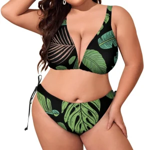 Maillot de bain chic grande taille bleu