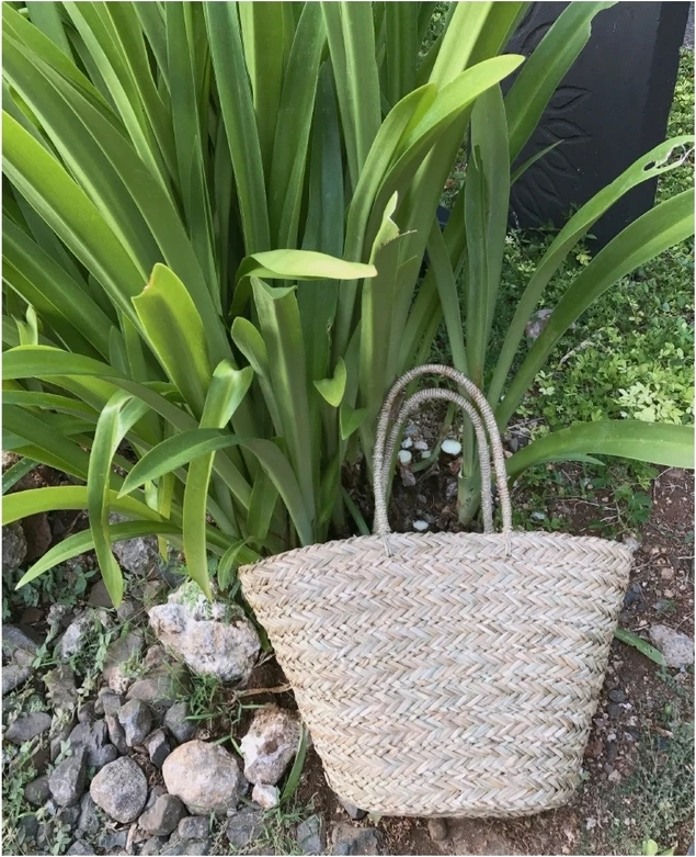 Panier en paille tressée Benoa élégant