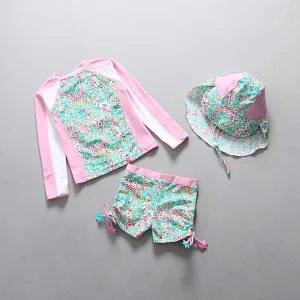 Maillot de Bain Fille Manches Longues UV 3 pièces