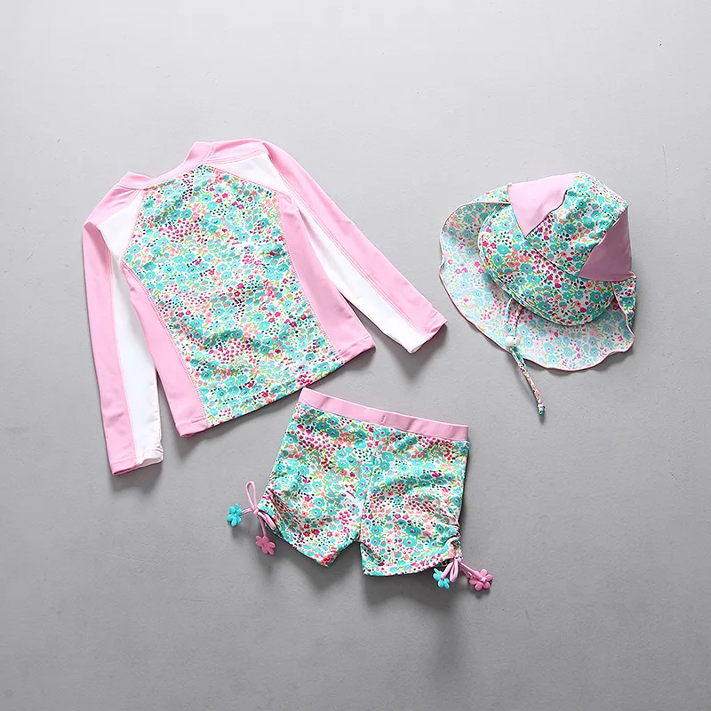 Maillot de Bain Fille Manches Longues UV 3 pièces