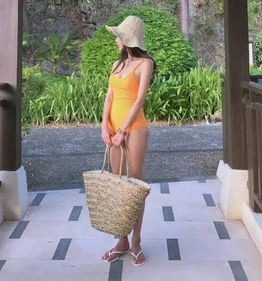 Panier en paille écologique de la marque Benoa