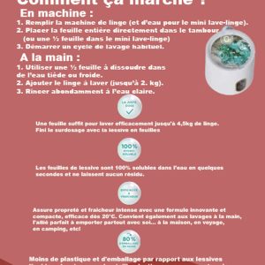 feuille de lessive écologique
