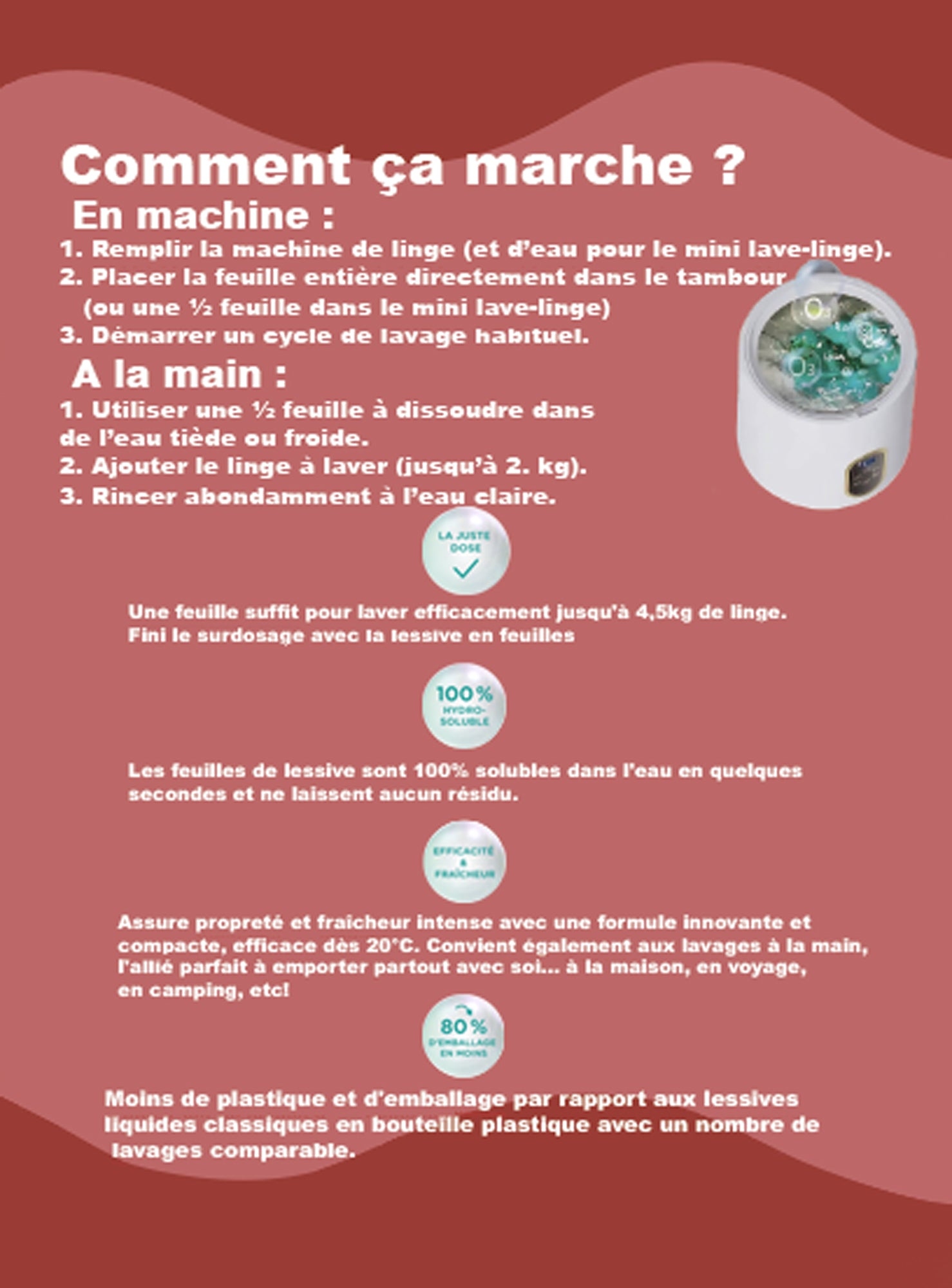 feuille de lessive écologique