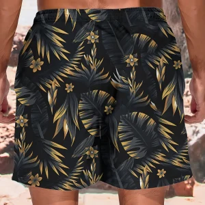 Détail du tissu du short de bain Tahiti Gold pour homme