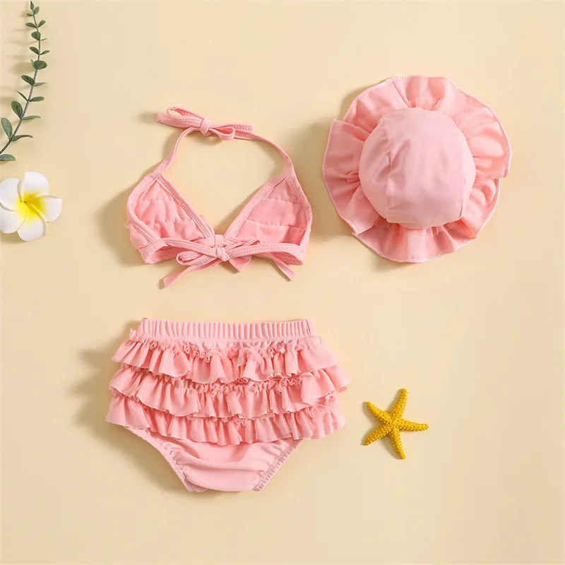 Ensemble Maillot de Bain Bébé Fille 3 Pièces Volants – Image 2