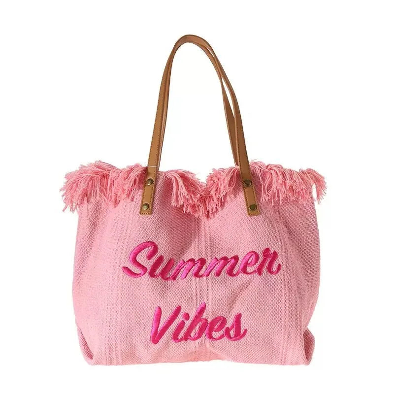 sac de plage résistant en toile pour femme