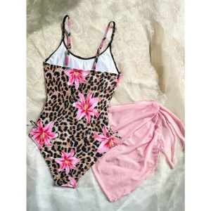 Maillot de bain pour fille avec motifs tropicaux