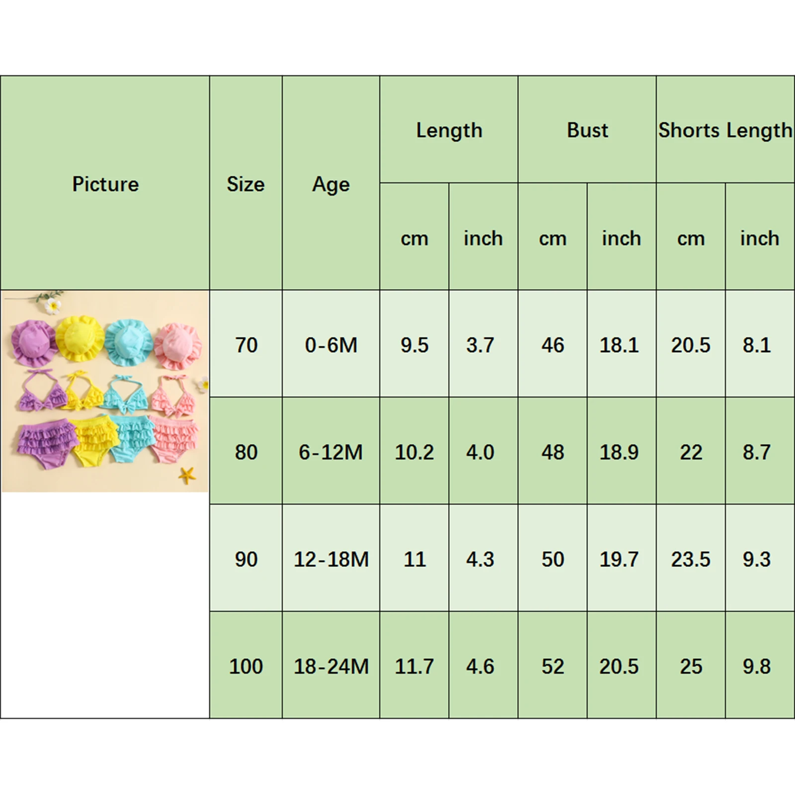 Ensemble Maillot de Bain Bébé Fille 3 Pièces Volants – Image 6