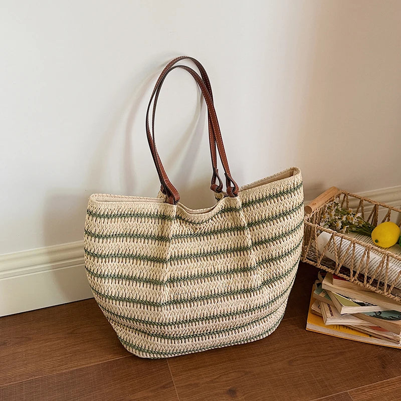 Sac cabas plage Nerina en toile rayée