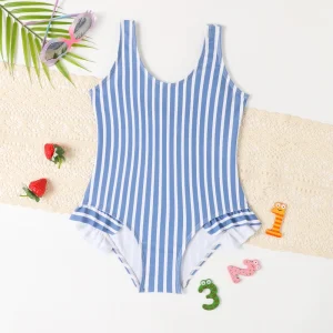 Maillot de Bain Fille Rétro Rayé
