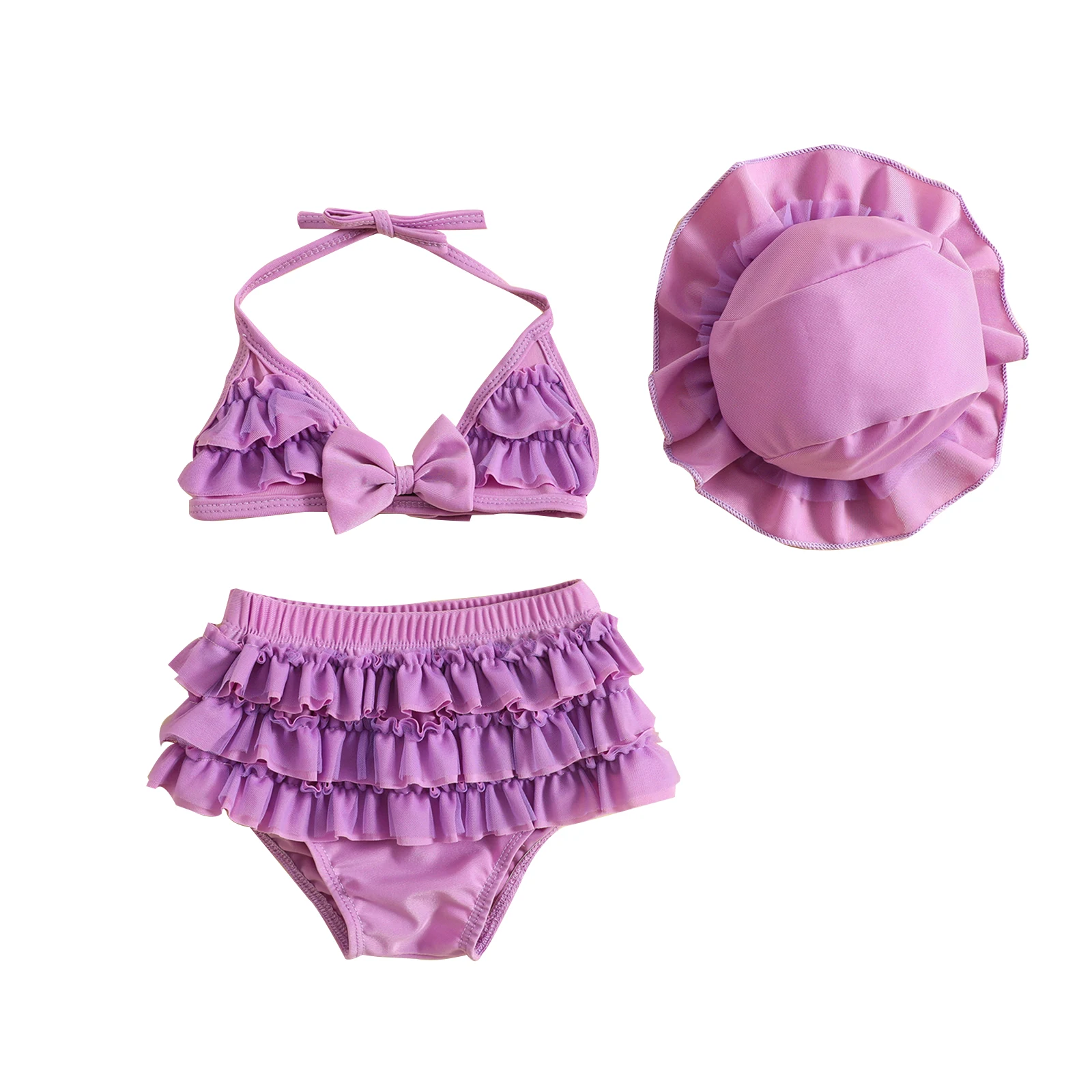 Ensemble Maillot de Bain Bébé Fille 3 Pièces Volants – Image 8