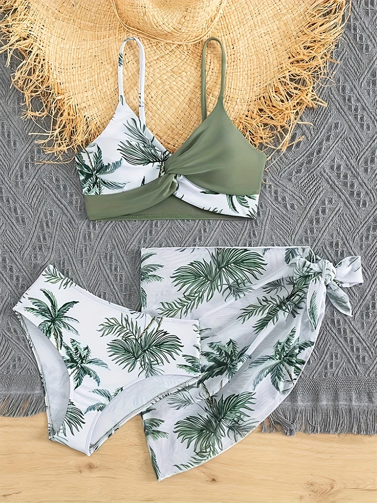 Maillot de Bain Fille 3 Pièces Tropical