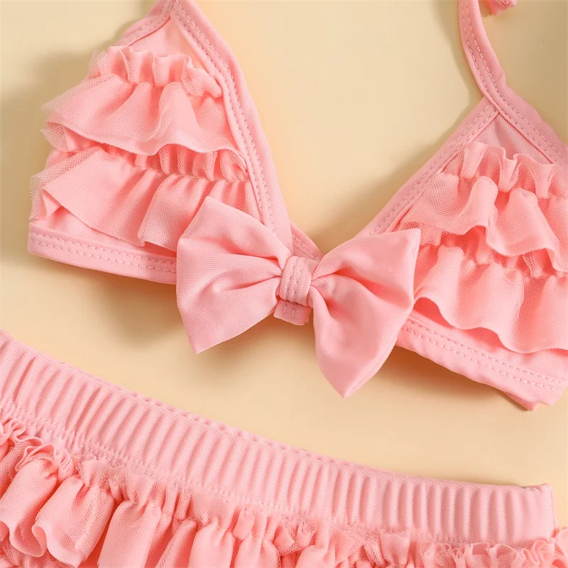 Ensemble Maillot de Bain Bébé Fille 3 Pièces Volants – Image 3