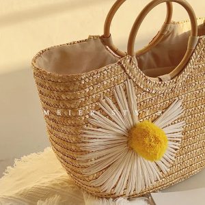 Panier en paille Lila pour un style bohème