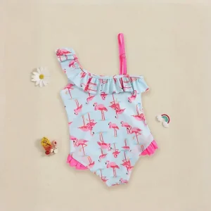Maillot enfant fille fleurs tropicales estivales