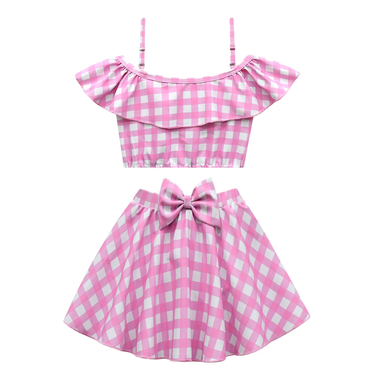 Zoom sur motif floral maillot de bain fille