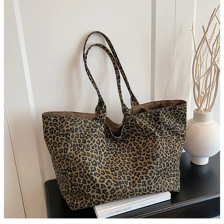 sac cabas léopard en toile résistante