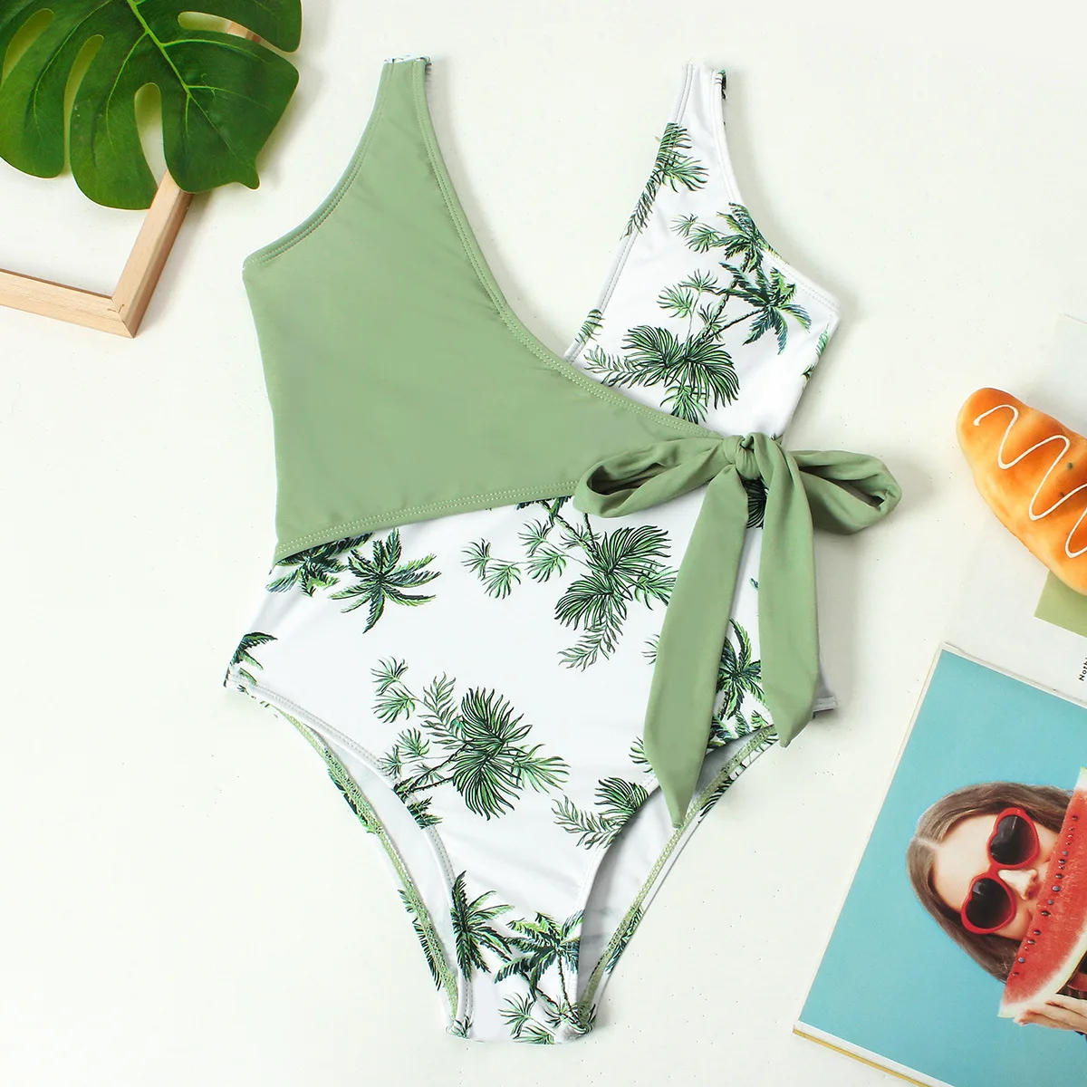 Maillot de Bain Fille 1 pièce croisé Plage