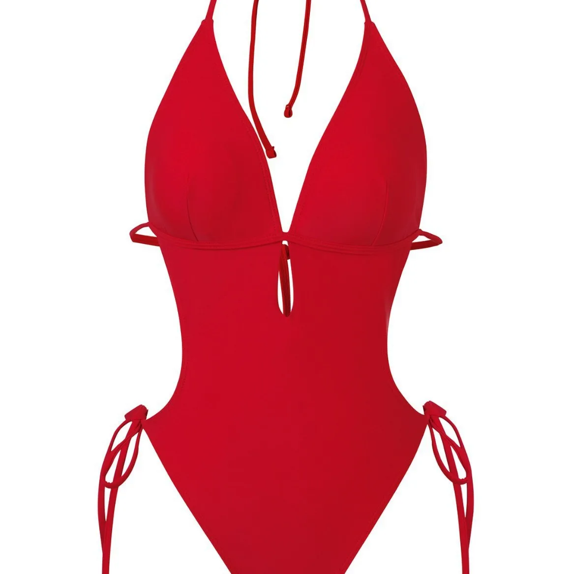 Red Conservative One-Piece Swimsuit Women's High Elastic Quick Dry Removable Chest Pad Swimwear Comfortable Breathable Nylon – Image 5