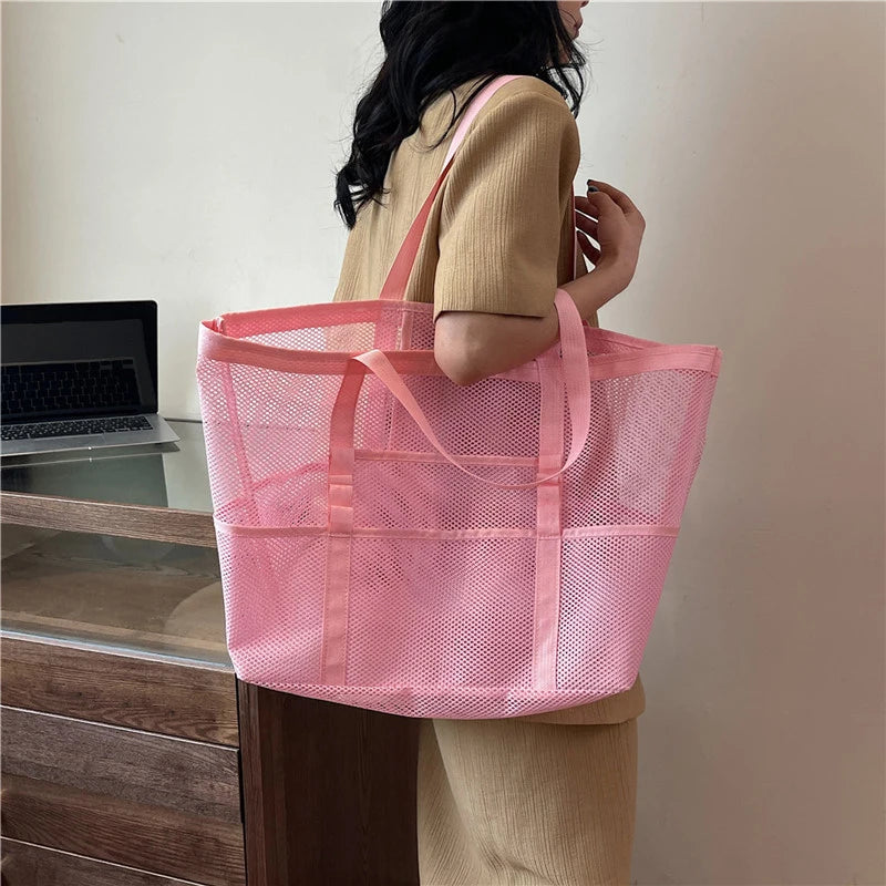 Sac en maille Lotho avec serviette de plage