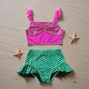 Ensemble Maillot de Bain Fille Petite Sirène 2 Pièces