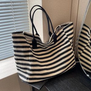 Grand sac de plage marinière élégant