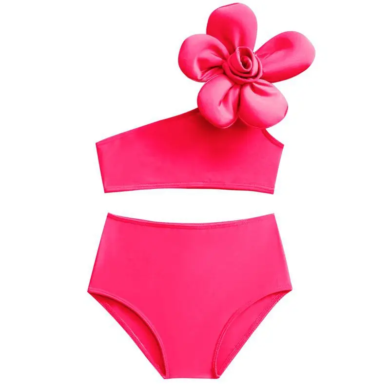 Maillot de Bain Fille 2 Pièces Rose Tropical