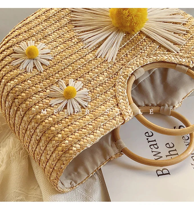 Sac à main en paille Lila pour l'été