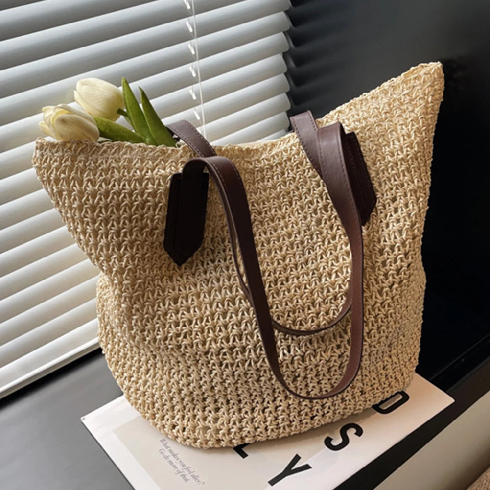 Sac d'été féminin en paille pour la plage