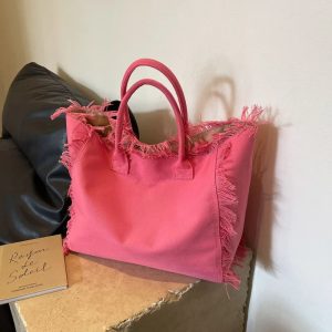 Sac cabas de plage en toile bleu