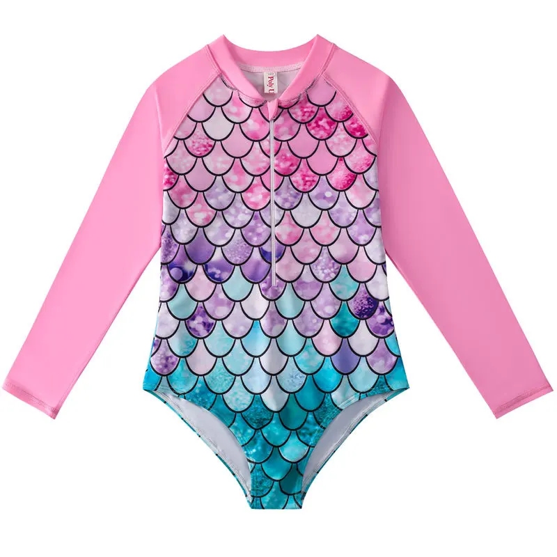 Maillot de Bain Fille Sirène Manches Longues – Image 9