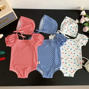 Maillot de Bain Bébé Fille Petit Cœur Tendre