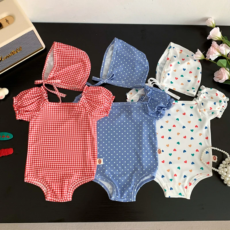 Maillot de Bain Bébé Fille Petit Cœur Tendre