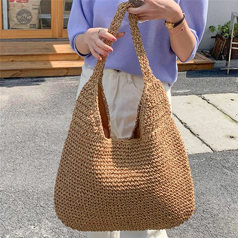 Détail du cuir du sac de plage Atria