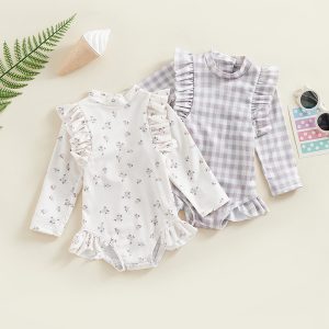 Maillot de Bain Bébé Fille Anti-UV Jardin Fleuri
