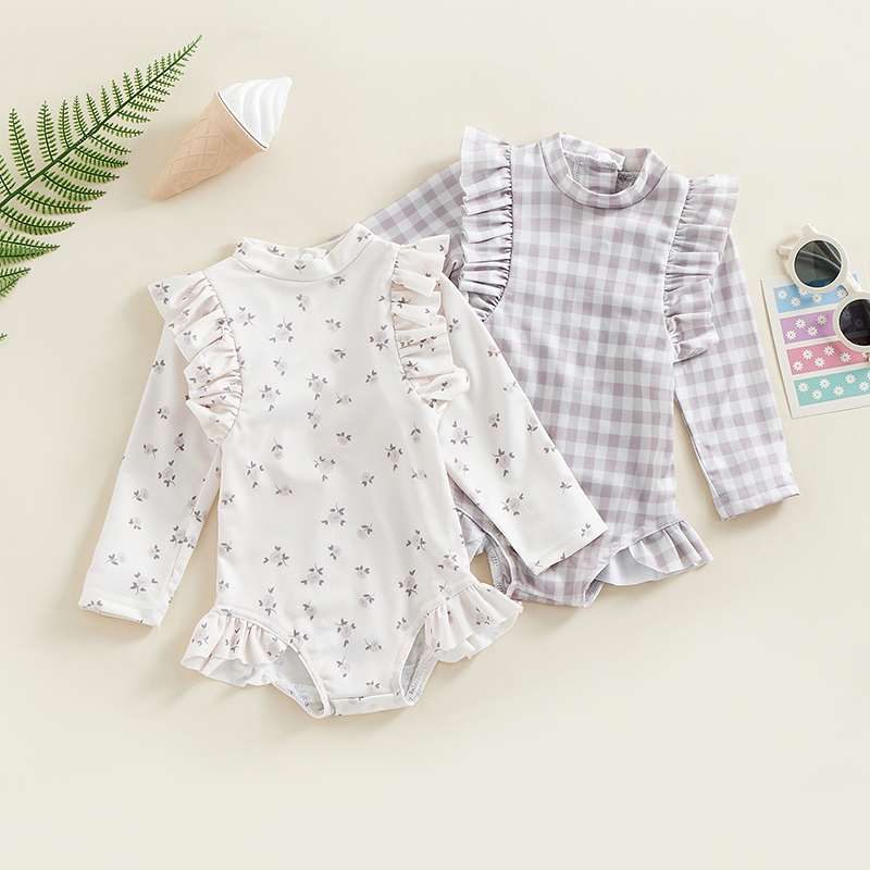 Maillot de Bain Bébé Fille Anti-UV Jardin Fleuri
