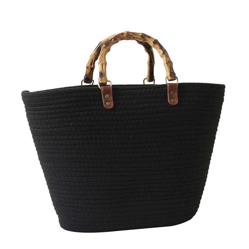 Panier de plage marsala avec finitions soignées