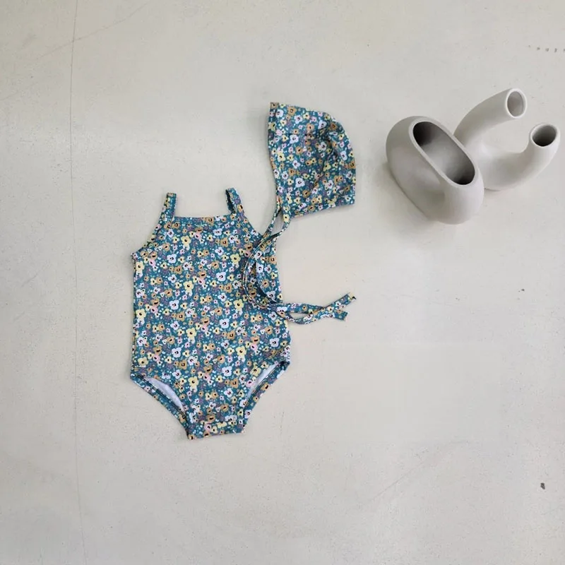 Maillot de Bain Bébé Fille Fleuri avec Chapeau – Image 7