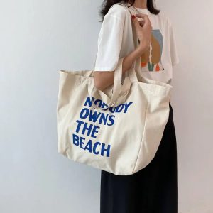 Sac de plage en toile Summer avec anse en cuir