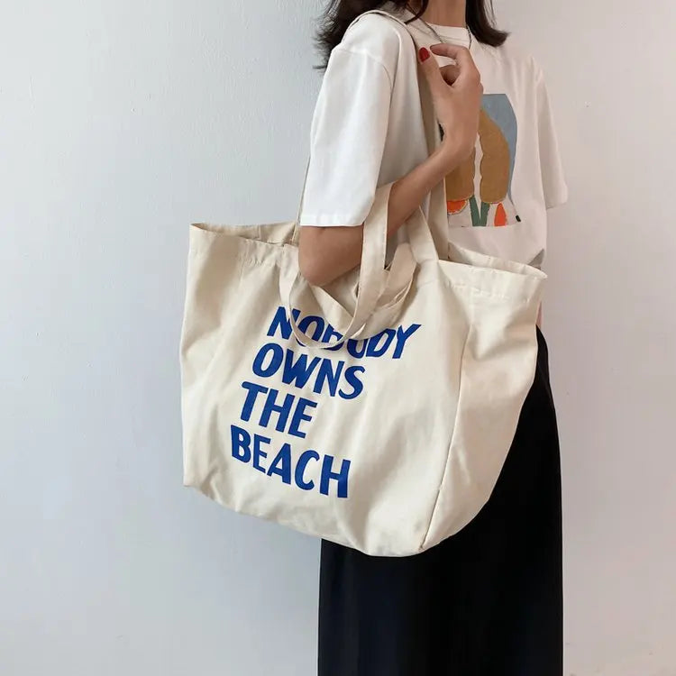 Sac de plage en toile Summer avec anse en cuir