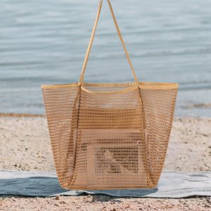 Grand sac de plage femme Faye en toile rayée