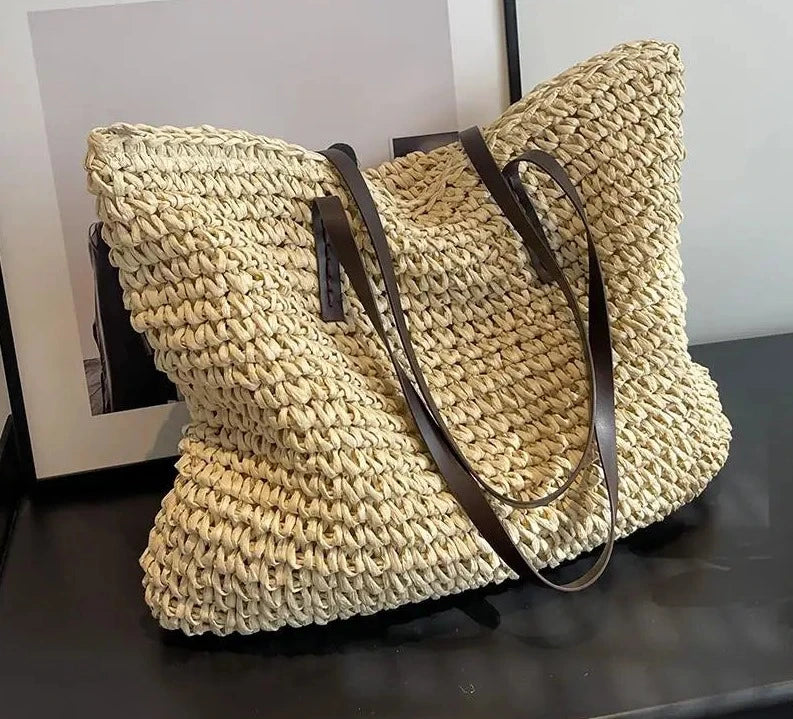 Élégant sac de plage en osier Antonia