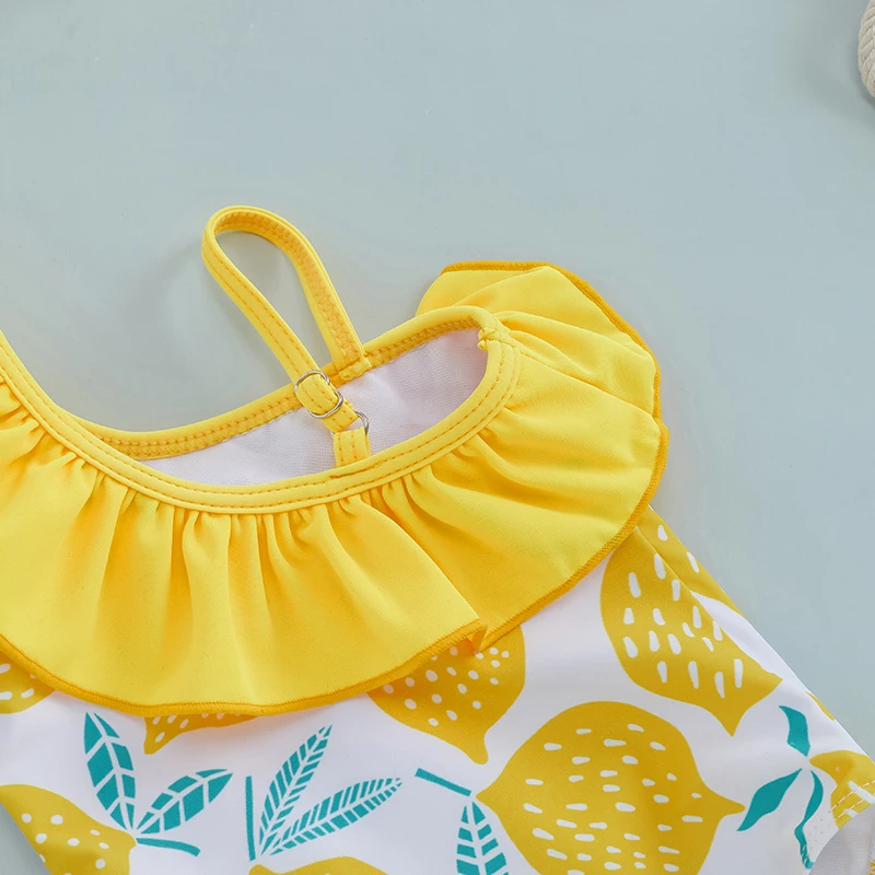 Maillot de bain fille coloré thème citron
