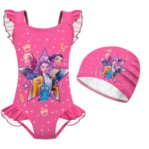 Maillot de Bain Fille Piscine avec bonnet