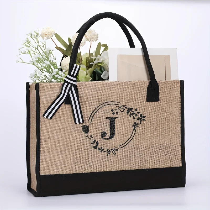 Sac de plage tendance en toile de jute