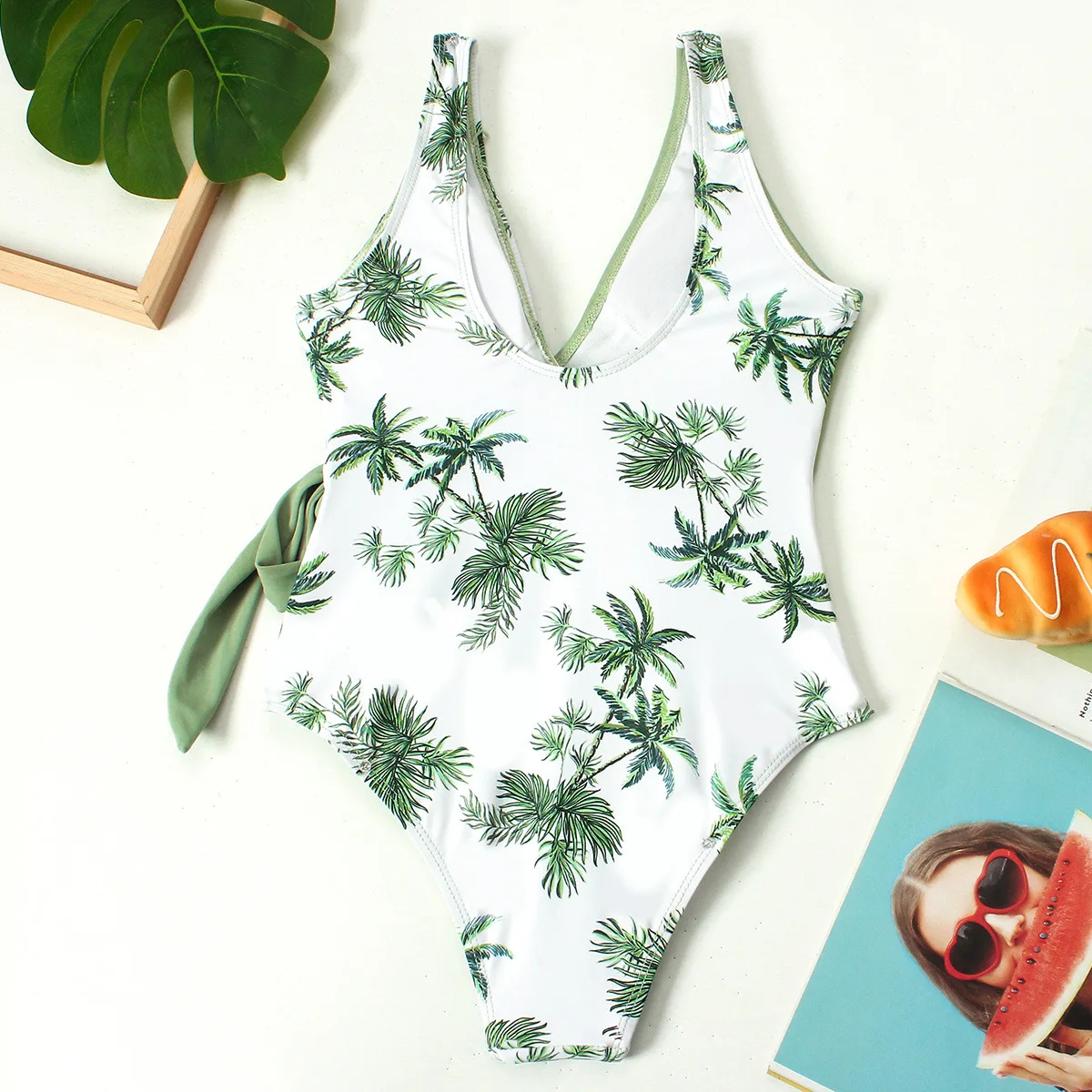 Maillot de Bain Fille 1 pièce croisé Plage – Image 2